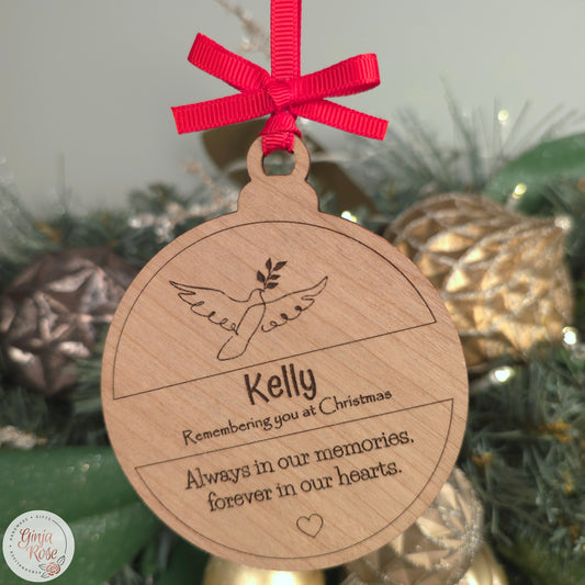 Remembrance (Dove Banner) Bauble