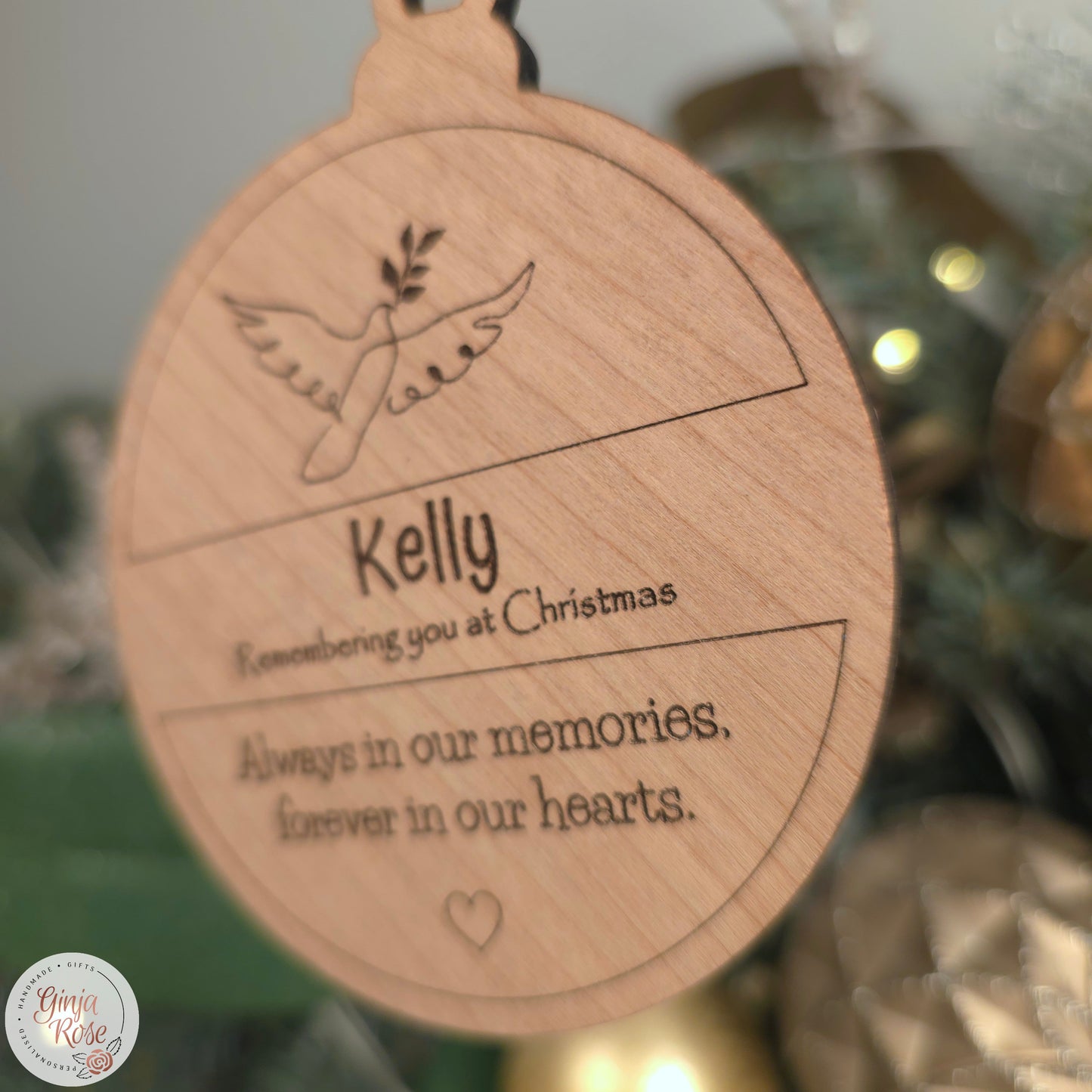 Remembrance (Dove Banner) Bauble