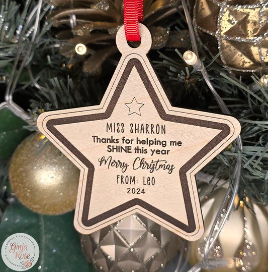 Teacher/Educator Star Bauble