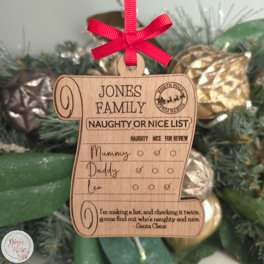 Naughty or Nice List Scroll Decoration