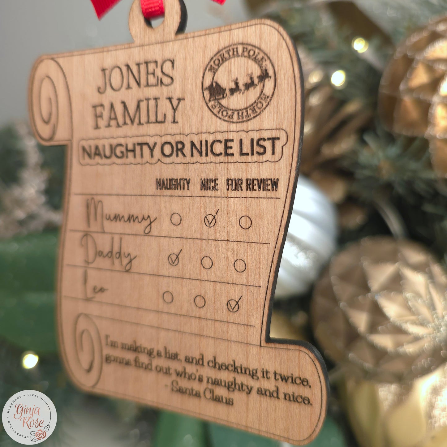 Naughty or Nice List Scroll Decoration