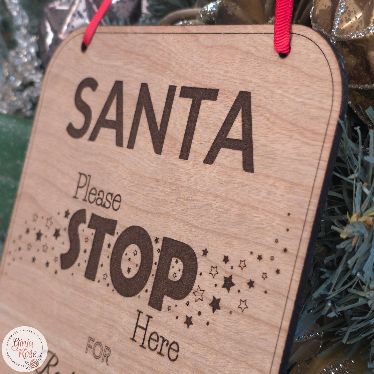 Santa Please Stop Here Door Hanger